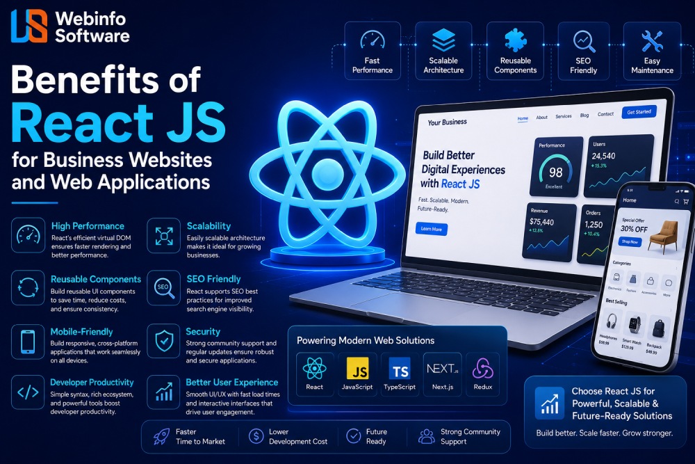 Benefits of React JS for Business Websites and Web Applications